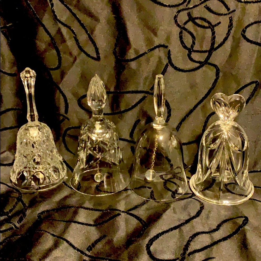 4 brand new glass bells
